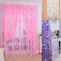 【wenfangdianpu】(NEW)Home Window By Room Decoration Pastoral Sunflower Divider Sheer Voile Curtain. 