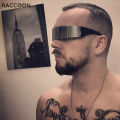 Future Wrap Around Rimless Sunglasses Women Men Weird Siamese Halloween Party Year 2000s Kilo Hacker Y2K Technology Sun Glasses. 