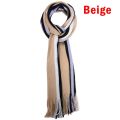 New Outdoor Winter Warm Scarf For Men Classic Cashmere Scarves Soft Kinted Scarf Fashion Striped Long Tassel Neckwarmer 2022. 