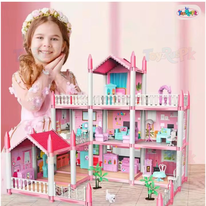 Princess%20Big%20Villa%20DIY%20Dollhouse%20for%20Girls%20%20Pink%20Princess%20Castle%20Play%20House%20with%20Slide%20Yard%20and%20Furniture%20%20DIY%20Building%20Set%20for%20Kids%20%20Dream%20Palace%20Role%20Play%20Toy%20with%20Dolls%20%20Best%20Gift%20for%20Girls%20Age%203-10%20Years%20%20Toy%20Doll%20House%20%20ToyzRusPk%20%203D%20Assembled%20-%20Image%205