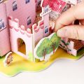 Children Educational Puzzle Girl Handmade DIY 3D Castle Airplane Assembly Model Boy Building Block Toy Kindergarten Gift. 