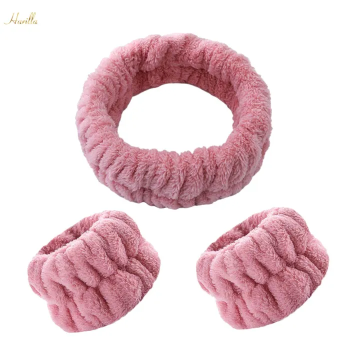Face%20Wash%20Headband%20and%20Wristband%20Set%20Facial%20Liquids%20from%20Spilling%20Down%20Dark%20Pink%20-%20Image%204