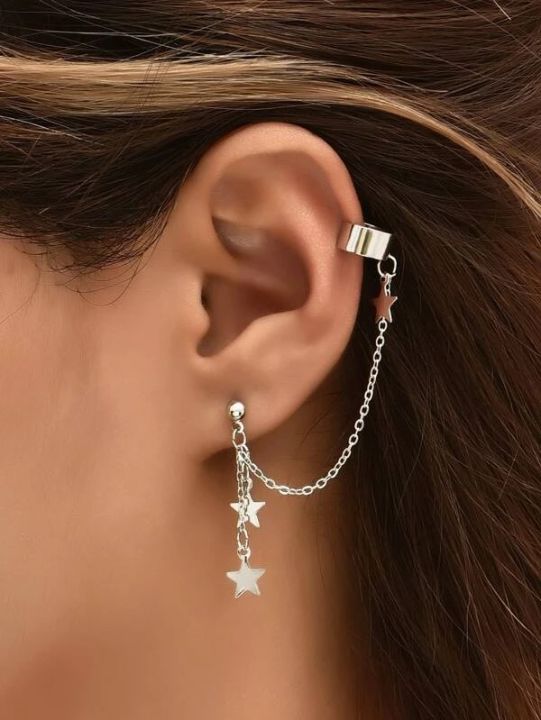 Pair%20of%20Star%20Ear%20Cuffs%20having%20long%20chain%20in%20silver%20color%20-%20hanging%20ear%20cuff%20earring%20-%20long%20chain%20ear%20cuffs%20earrings%20for%20women%20-%20girls%20-%20best%20jewelry%20gift%20set%20-%20artificial%20jewelry%20-%20Image%202