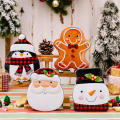 Metal Gift Box Cheerful Decorative Gingerbread Man Santa ClausCartoon Tin Box Multi-color Candy Box for Home Decoration New. 