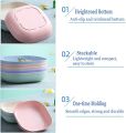 10pcs Square Lightweight Wheat Straw Plates, Deep Dinner Dishes, Camping Dinnerware for Serving pasta fruit. 