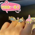 Temu Hot Selling Big Star Ring Friendship Ring BFF can open the little red book SpongeBob SquarePants Best Friend Ring. 