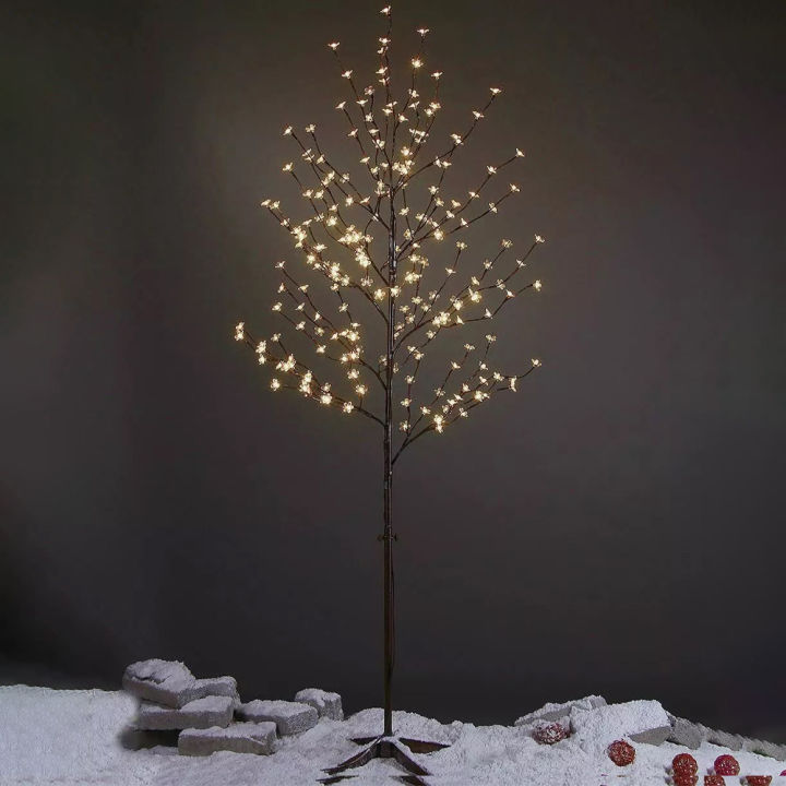 Cherry Blossom Tree Warm Glow Lamp LED Living Room Balcony Porch Decor