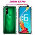 For Infinix S5 Pro Shockproof Airbag Anti Shock Resistant Clear View Transparent Silicone Back Cover. 
