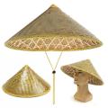 Chinese Style Straw Bamboo Sun Hat Farmer Fishing Hat Sunshade and Rainproof Hand-Woven Adult Travel Straw Hat. 