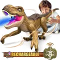 Remote Control Dinosaur Robot Toys RC Realistic Walking Tyrannosaurus Rex Dinosaur Toys for Kids Rechargeable Jurassic Park Walking T-rex Toys with Mist Spray, Touch Sensing, Light & Roar, Shaking Head, Tail Wagging, RC Robot Dinosaur Gift for Boys Girls. 