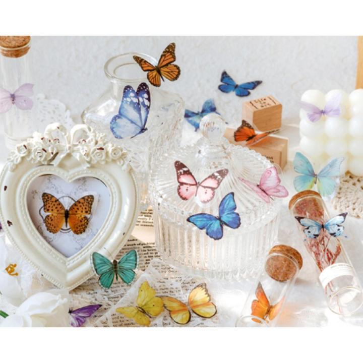 40Pcs Butterfly Deco Stickers Scrapbooking DIY Stationery Stickers ...