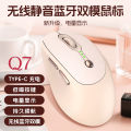 T - Wolf Ray Wolf Q7 Wireless Mouse Dual-Mode Charging Mute Office Cute Pink Usb Bluetooth Mouse Private Mould. 