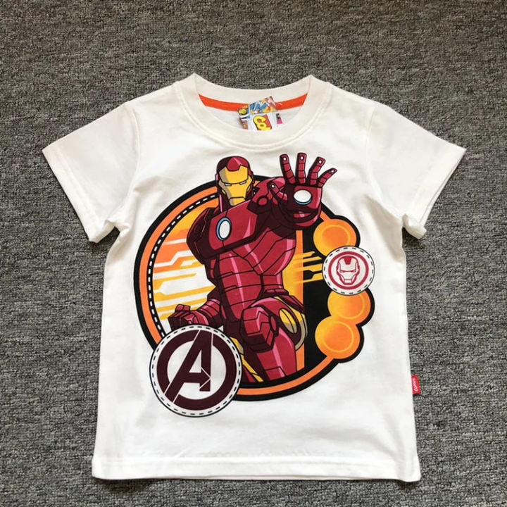 2025%20New%20Marvel%20Heroes%20Boy%20Cotton%20Short%20Sleeve%20T-shirt%20Base%20Print%20Spider-Man%20Iron%20Man%20Hulk%20Superman%20Kids%20Clothes%20-%20Image%203