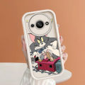 For Redmi A3 Back Cover Cartoon Tom Jerry Pattern Mobile Cover Soft Square Ladder Silicone Phone Case. 