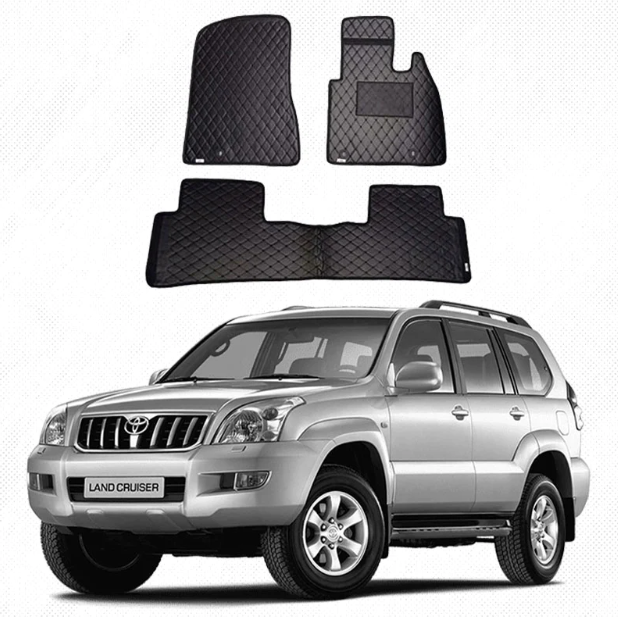 Toyota Prado 7D Floor Mat ( Flat Style ) 3PCS - Model 2002-2009 Prado Best Floor Mats | Prado 7D | Prado Mat | Mix Thread
