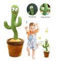 Rechargable /Cell Operated Dancing Cactus Toy with Recording Lighting Repeats What You Say Singing Cactus Plush Toy. 