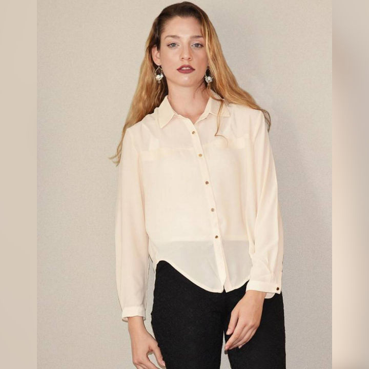 Beige Chiffon Shirt for Women Daraz.pk