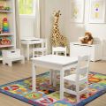 Stylish White Kids Table and Chair Set - Ideal for Girls and Boys Ages 3, 4, 5 and Up - Complete Kids Furniture with 2 Chairs - Perfect Gift for Playtime and Learning. 