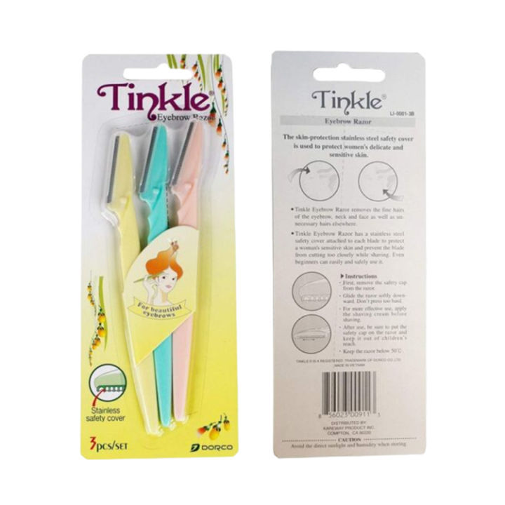 Pack of 3 Tinkle Eyebrow Razor - Original Tinkle Razor for Women, Face ...