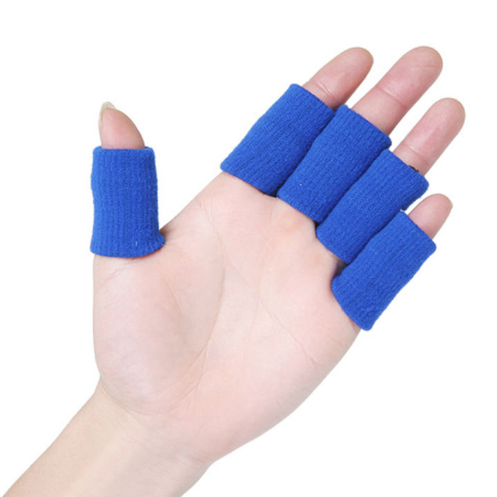 10 x Fingers Brace Splint Sleeve Sports Elastic Thumb Support Tubes Blue