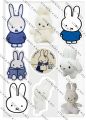 MIFFY uncut sticker sheet A6 size based on famous cartoon character cute girly kuromi cinnamon roll coquette sanrio aesthetic. 