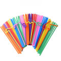 100PCS Multicolor Plastic Straws Kitchen Beverage Disposable Drinking Straw Cocktail Wedding Party Accessories. 
