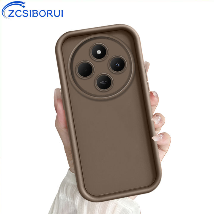 ZCSIBORUI for Redmi 14C Back Cover Luxury Soft Camera Protection Rubber Square Ladder Phone Case