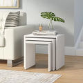 Space-Saving Modern Nesting Tables Set - Square Engineered Wood Tables with Moisture-Resistant Wenge Finish, Durable Compressed Wood, Easy Assembly, Stylish Home Decor Accent. 