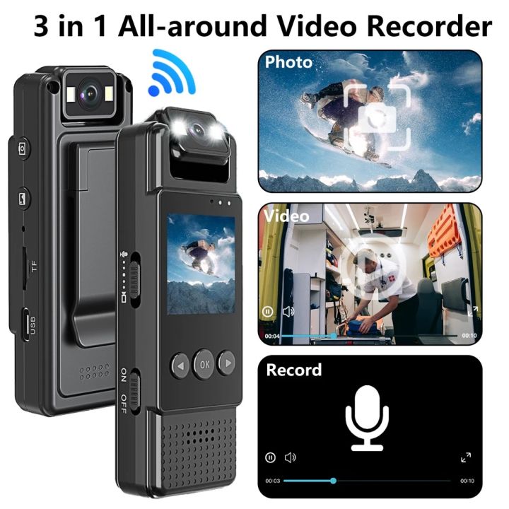 L12 Mini Body Camera Wifi Video Recorder 1080p Wearable Night Vision L12 HD 1080P WiFi Mini Camera Portable Outdoor Sports DV Mobile Detection Recorder Body Cam Night Vision DVR Camcorder