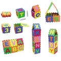 ABC & 123 - Kids Block Mat Alphabets - Abc Toy Block Mat Alphabets And Numbers Early Learning - Puzzle Mat For Kids Abc - 36 Pieces 7 x 7 Cm/piece. 