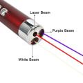 3 in 1 Laser Light with Key Chain (Colour May Vary) Laser Pointer with Emergency Hazard LED Light Best for Gift Toy. 