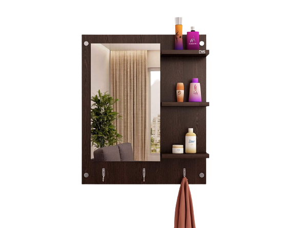 Legendary Wall Mounted Dressing Mirror With Shelf and Hanging Hooks by eFurniturePK