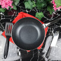 SK 26 cm Steno Deep Fry Pan/Wok - Outer Mirror Polish Inner Non Stick Marble Coat - Black. 