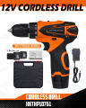 12V Wireless Power Electric Drill & Screwdriver with 2 Batteries. 