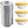 Pack of 30 Baking Pie Tart Pans With Silver Aluminum Foil Disposable Mold. 