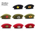 High Quality Wool Berets fashion Army cap Star Emblem Sailor Dance Performance Hat Trilby chapeau for men women unisex GH-400. 