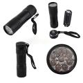 Mini Aluminum UV ULTRA VIOLET 9 LED FLASHLIGHT BLACKLIGHT Torch Light Lamp. 