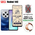 3 IN 1 Redmi 14C Ceramic Tempered Glass for Redmi 13C 12C 10C Redmi 13 12 4G 5G Camera Lens Glass Screen Protector and Back Film. 