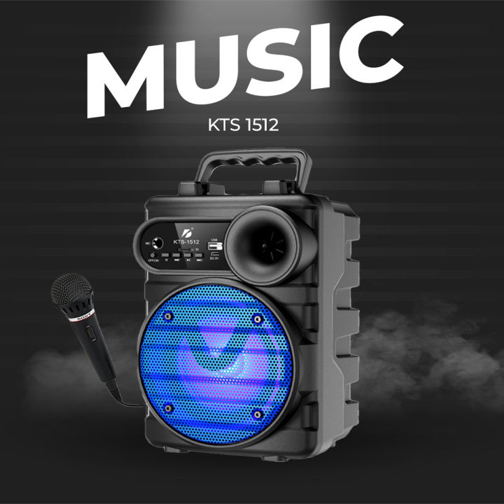KTS-1512  wireless portable bluetooth speaker with TWS&FM&USB with microphone original K board
