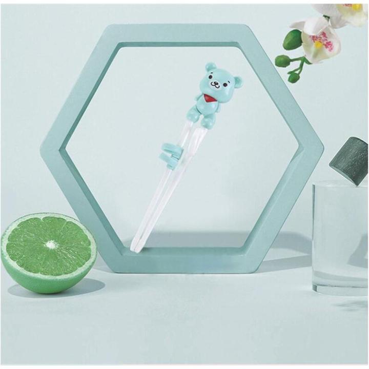【Topnotch Store】Pair Pink/Blue Bear Learning Training Chopstick Kid Children Chinese Chopsticks Kids Learner Gifts Eating Tool