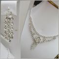 Silver Bridal Jewellary Set with Earrings & Tikka for Girls Woman. 