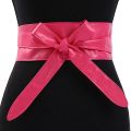Green Women Belt Leather Cumber Bands For Women Wide Waist Belt Bow Self Tie Wrap Brand Ladies Fashion Belt. 