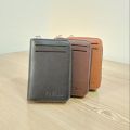 KaiHua PU Leather Men Card Holder Zipper Wallet With 13 Card Slots Casual Blocking Cards Bag. 