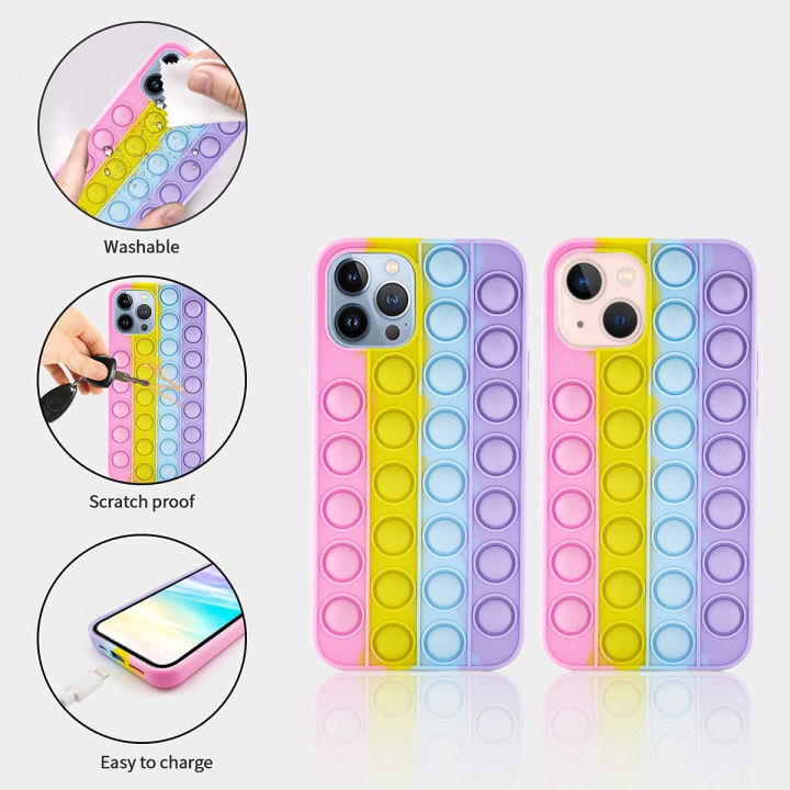 Soft Rubber Material Pop It Case For Iphone 13 Pro Max