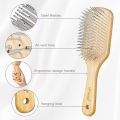 Bamboo Hair Brush with Steel Bristles, Help Hair Growth and Massaging Scalp, With Free Gift for Kids (Sticker, Golden Scarf pin, Bllaoon, Pair of Girls Hair Poni)By Mall City Zone. 