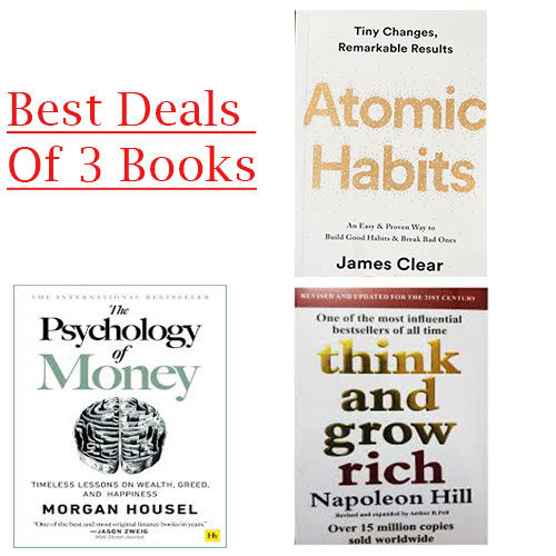 Pack Of 3 The Psychology Of Money, Think And Grow Rich, Atomic Habits ...