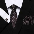 【Miga Plaza】Men Classic Silk Tie Set Bow Ties Necktie Pocket Square Cufflink FREE GIFT BOX Set. 