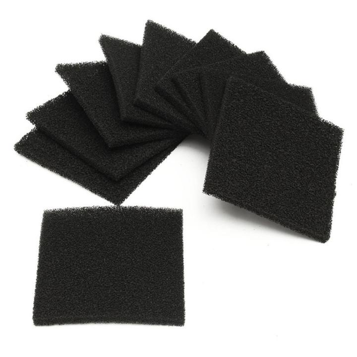 10PCS Black Square Universal Activated Carbon Foam Sponge Air Filter Pads Set