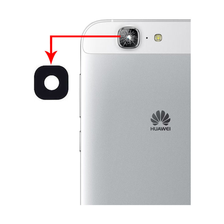 Huawei Ascend G7 Camera Glass Replacement Rear Back Camera Lens For Huawei G7 - Black Burrak