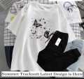 Trendy BUTTERFLIES SATURN Tag Printed Summer Tracksuit For Women & Girls Tee-shirt with trousers New Design Round Neck Half Sleeves T Shirts Top Quality Gym Wear/Casual and comfortable Pair T-Shirt and Trouser. 